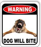 Warning Vicious dog will bite Angry growling  Aluminum Composite Sign