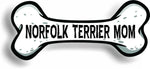 Dog Mom Norfolk Terrier Bone Car Magnet Bumper Sticker 3"x7"