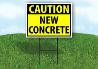 CAUTION NEW CONCRETE YELLOW Plastic Yard Sign ROAD SIGN with Stand