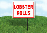 LOBSTER ROLLS RED WHITE Yard Sign Road with Stand LAWN SIGN