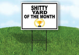 S@#$TY YARD OF THE MONTH BLACK GOLD TROPHY Yard Sign with Stand LAWN SIGN