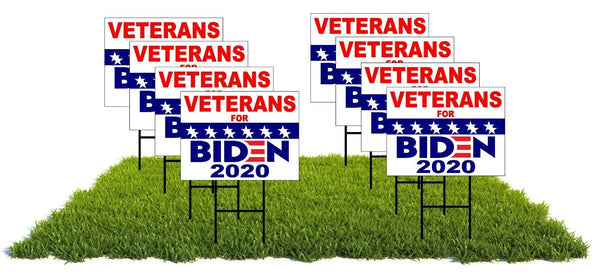 8 pack Signs Veterans for Biden 2020 Joe Biden Yard Sign Road Sign with stands