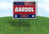 BARDOL FLAG RED 2024 18inx24in Yard Road Sign w/ Stand
