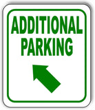 ADDITIONAL PARKING DIRECTIONAL GREEN 8 Arrow Variations Aluminum composite sign