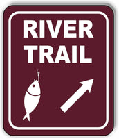 RIVER TRAIL DIRECTIONAL 45 DEGREES UP RIGHT ARROW Metal Aluminum composite sign