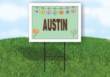 AUSTIN WELCOME BABY GREEN  18 in x 24 in Yard Sign Road Sign with Stand
