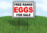 FREE RANGE EGGS FOR SALE BLACK RED Yard Sign Road with Stand LAWN SIGN