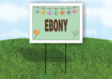 EBONY WELCOME BABY GREEN  18 in x 24 in Yard Sign Road Sign with Stand