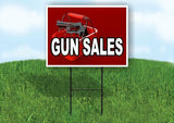 GUN SALES RED GUN BACKGROUND Yard Sign Road with Stand LAWN SIGN
