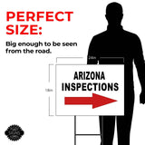 INSPECTIONS RIGHT ARROW RED_ ARIZONA Yard Sign with Stand LAWN SIGN