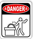 DANGER SAW IN USE HAZARD Metal Aluminum composite sign