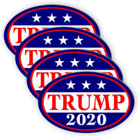 4 Pack Donald Trump for President 2020 Bumper Sticker Decal oval 5.5"x3.5" car