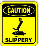 CAUTION SLIPPERY Metal Aluminum Composite bathroom WET FLOOR Sign