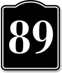 89 Bay Garage Door Plate Field Lane Gate Number BLACK Aluminum Composite Sign