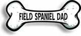 Dog Dad Field Spaniel Bone Car Magnet Bumper Sticker 3"x7"