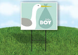 Its a Boy Blue Stork Plastic Yard Sign ROAD SIGN with Stand