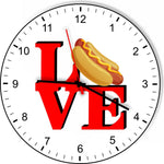 I Love Hot dogs Love Park Funny Kitchen Living room Wall Clock