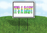 IT'S A BABY MULTICOLOR Yard Sign with Stand LAWN SIGN