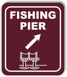 FISHING PIER DIRECTIONAL 45 DEGREES UP RIGHT ARROW Metal Aluminum composite sign