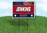 JENKINS FLAG RED 2024 18inx24in Yard Road Sign w/ Stand