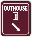 OUTHOUSE DIRECTIONAL ARROW TRAIL 8 Variations Metal Aluminum composite sign