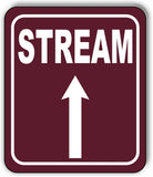 STREAM DIRECTIONAL UP ARROW CAMPING Aluminum composite sign
