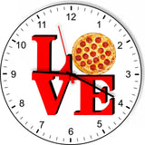 I Love Pizza Love Park Funny Kitchen Living room Wall Clock