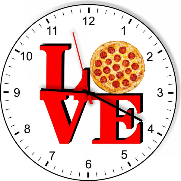 I Love Pizza Love Park Funny Kitchen Living room Wall Clock