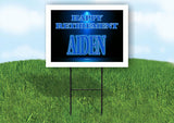 AIDEN RETIREMENT BLUE 18 in x 24 in Yard Sign Road Sign with Stand