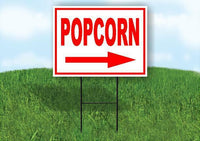POPCORN RIGHT ARROW RED Yard Sign Road with Stand LAWN SIGN Single sided