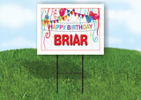 BRIAR HAPPY BIRTHDAY BALLOONS 18 in x 24 in Yard Sign Road Sign with Stand