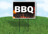BBQ GRILL FIRE Yard Sign Road with Stand LAWN SIGN
