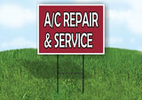 AC REPAIR AND SERVICE MAROON BACKGROUND Yard Sign Road with Stand LAWN SIGN