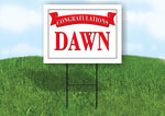 DAVINA CONGRATULATIONS RED BANNER 18in x 24in Yard sign with Stand