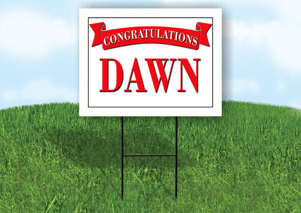 DAVINA CONGRATULATIONS RED BANNER 18in x 24in Yard sign with Stand