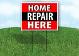 HOME REPAIR HERE BLACK STRIPE Plastic Yard Sign ROAD SIGN with Stand