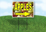APPLES RIGHT ARROW W YELLOW Yard Sign Road with Stand LAWN SIGN Single sided