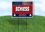 SCHIESS FLAG RED 2024 18inx24in Yard Road Sign w/ Stand