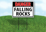 DANGER FALLING ROCKS OSHA Yard Sign Road with Stand LAWN SIGN