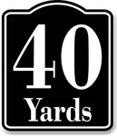 40 Yards Distance Marker Running Race 5k Marathon BLACK Aluminum Composite Sign