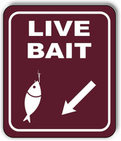 LIVE BAIT DIRECTIONAL 45 DEGREES DOWN LEFT ARROW Metal Aluminum composite sign