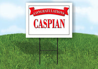CASEY CONGRATULATIONS RED BANNER 18in x 24in Yard sign with Stand