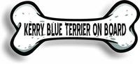 Dog on Board Kerry Blue Terrier Bone Car Magnet Bumper Sticker 3"x7"