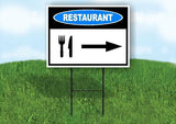 RESAURANT RIGHT ARROW  BLUE Yard Sign Road with Stand LAWN SIGN Single sided
