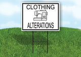 CLOTHING ALTERATIONS BLACK Yard Sign with Stand LAWN SIGN