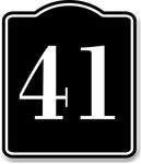 41 Bay Garage Door Plate Field Lane Gate Number BLACK Aluminum Composite Sign