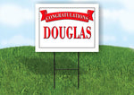 DOROTHY CONGRATULATIONS RED BANNER 18in x 24in Yard sign with Stand