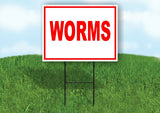 WORMS RED WHITE Yard Sign Road with Stand LAWN SIGN