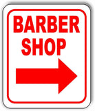 Barber Shop RIGHT ARROW Metal Aluminum Composite Sign