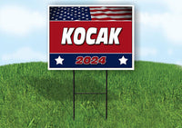 KOCAK FLAG RED 2024 18inx24in Yard Road Sign w/ Stand